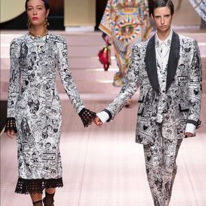 Dolce and Gabbana B/w midi with crochet 🧶 40